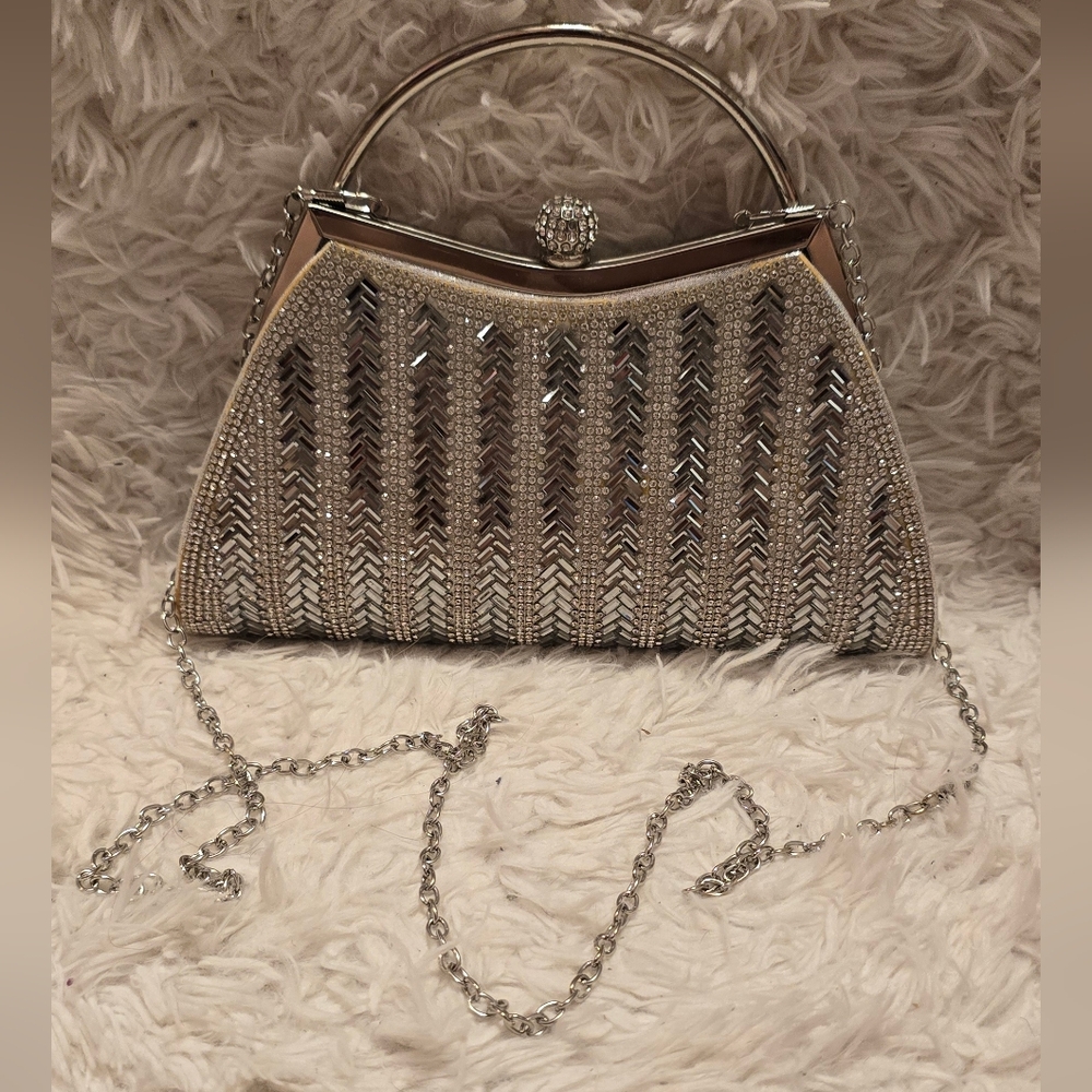 Elegant Silver Evening Clutch